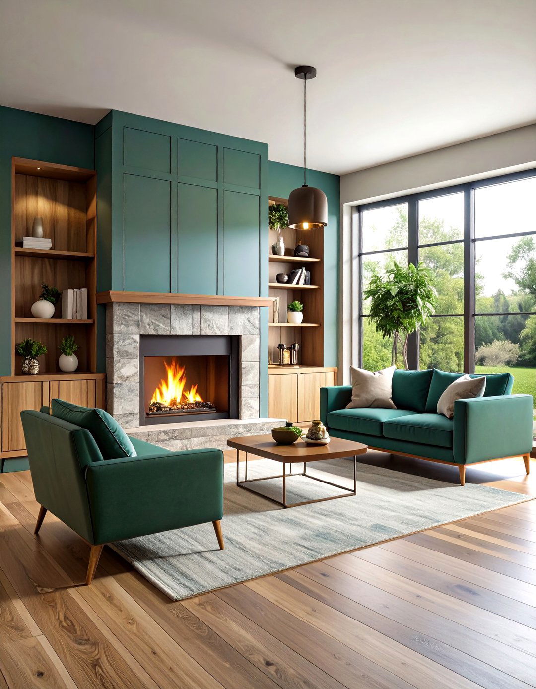 Living Room Storage Fireplace Surround with Integrated Cabinets - 20 Living Room Storage Ideas