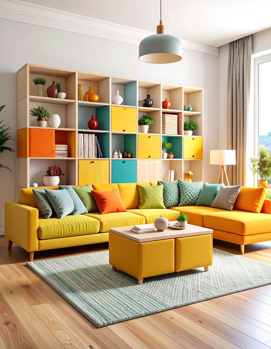 Living Room Storage Modular Cube System for Flexible Organization - 20 Living Room Storage Ideas