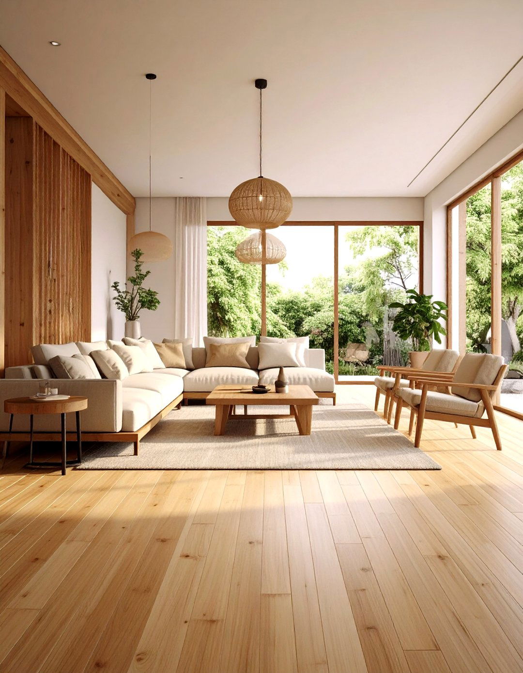 Living Room Wood Floor Bamboo Sustainable Modern Design - 20 Living Room Wood Floor Ideas