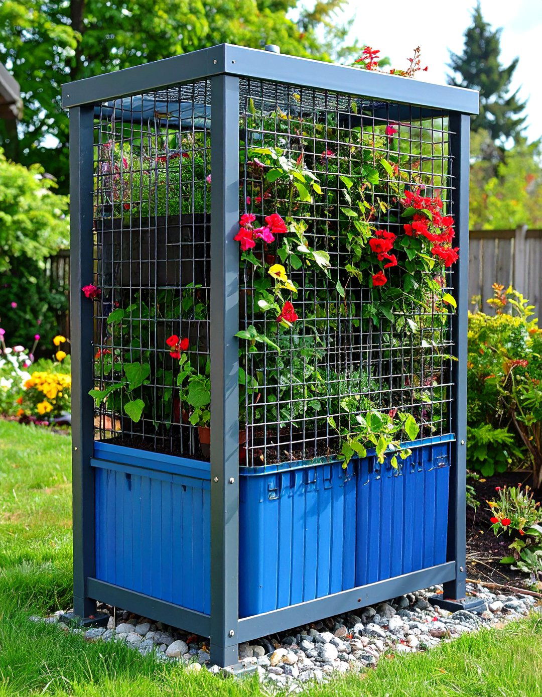 Living Trellis Screen for Garbage Can Storage - 20 Garbage Can Storage Ideas
