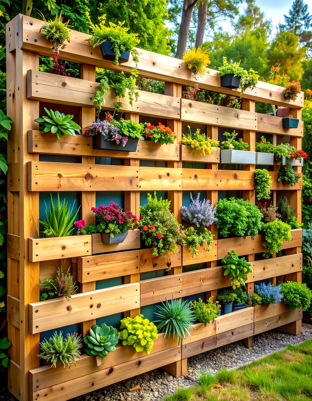 Living Wall Pallet Fence - 20 Pallet Fence Ideas