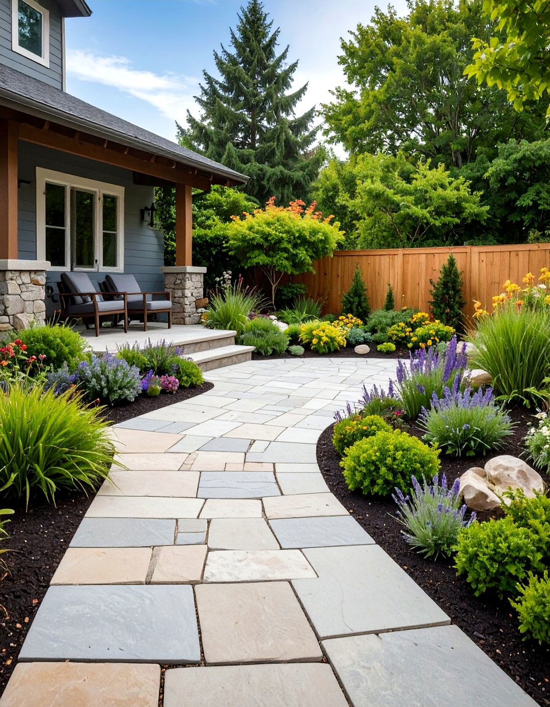 Locally Sourced Flagstone Patio for Reduced Carbon Footprint - 20 Flagstone Patio Ideas