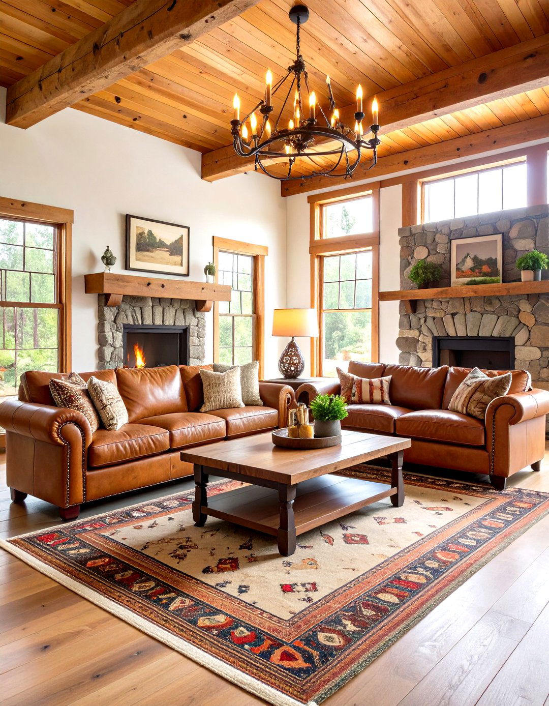 Lodge Style Western Living Room - 20 Western Living Room Ideas