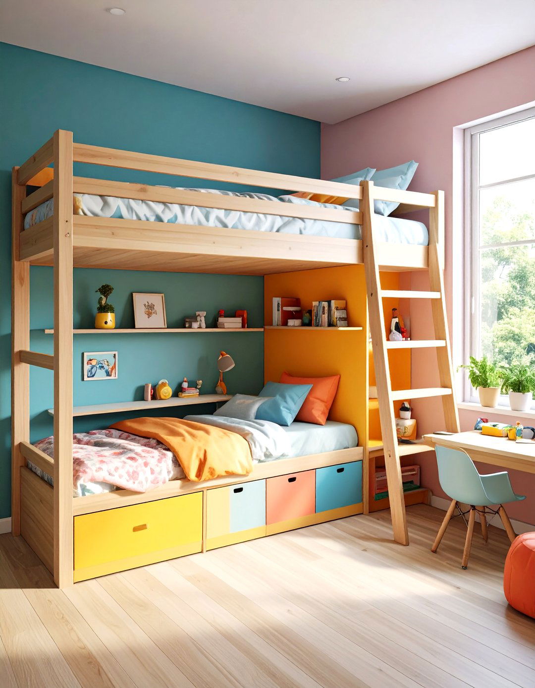 Loft Bed Solutions - 20 Shared Kids' Room Design Ideas