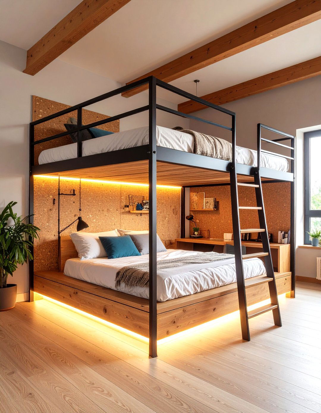 Loft Bed with Workspace Below - 20 Studio Furniture Ideas