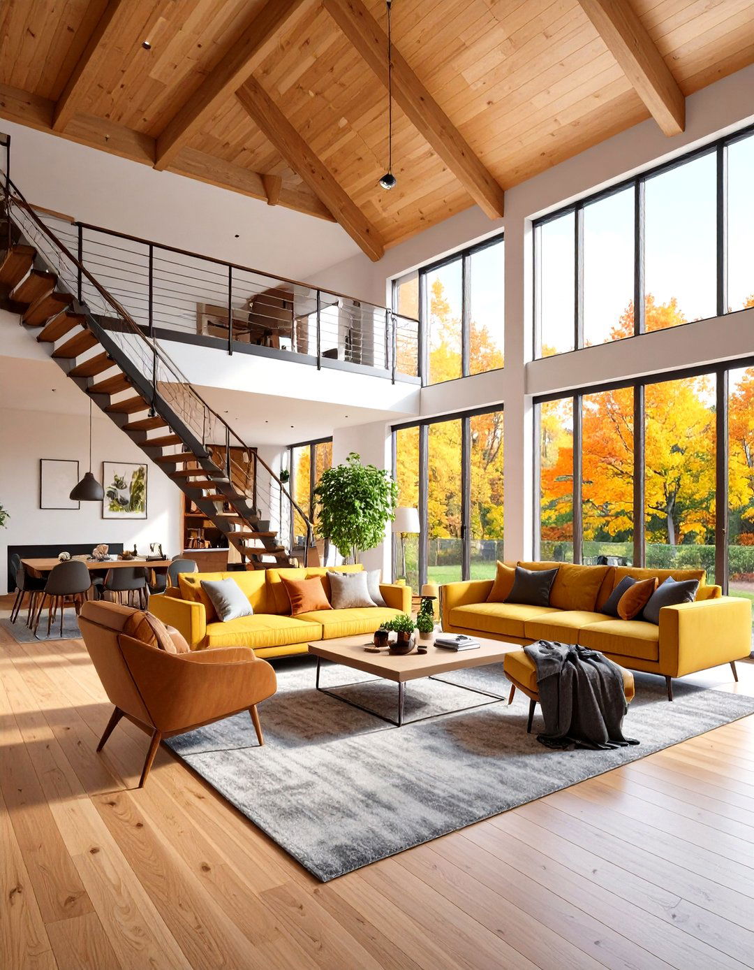 Loft Integration Open Concept Vaulted Ceiling Living Room - 20 Open Concept Vaulted Ceiling Living Room Ideas