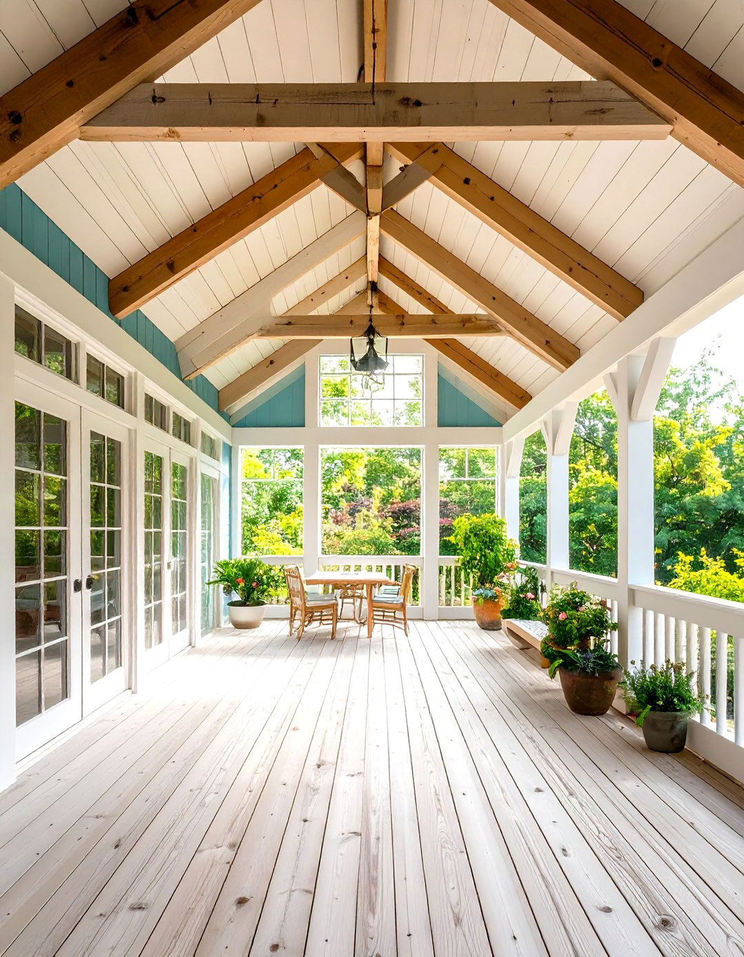 Lofted Cathedral Ceiling Elevates Airiness - 20 Farmhouse Sunroom Ideas