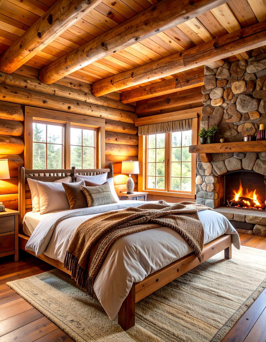 Log Cabin Rustic Bedroom Retreat - 20 Rustic Bedroom Ideas