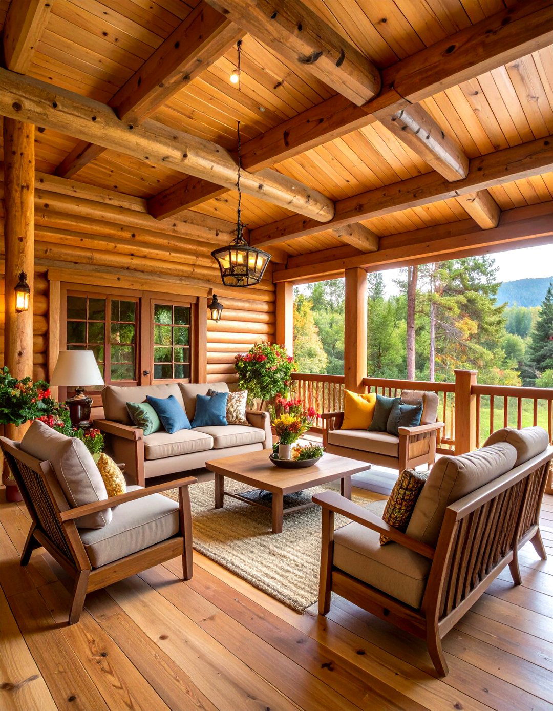 Log Cabin Rustic Front Porch - 20 Rustic Front Porch Ideas