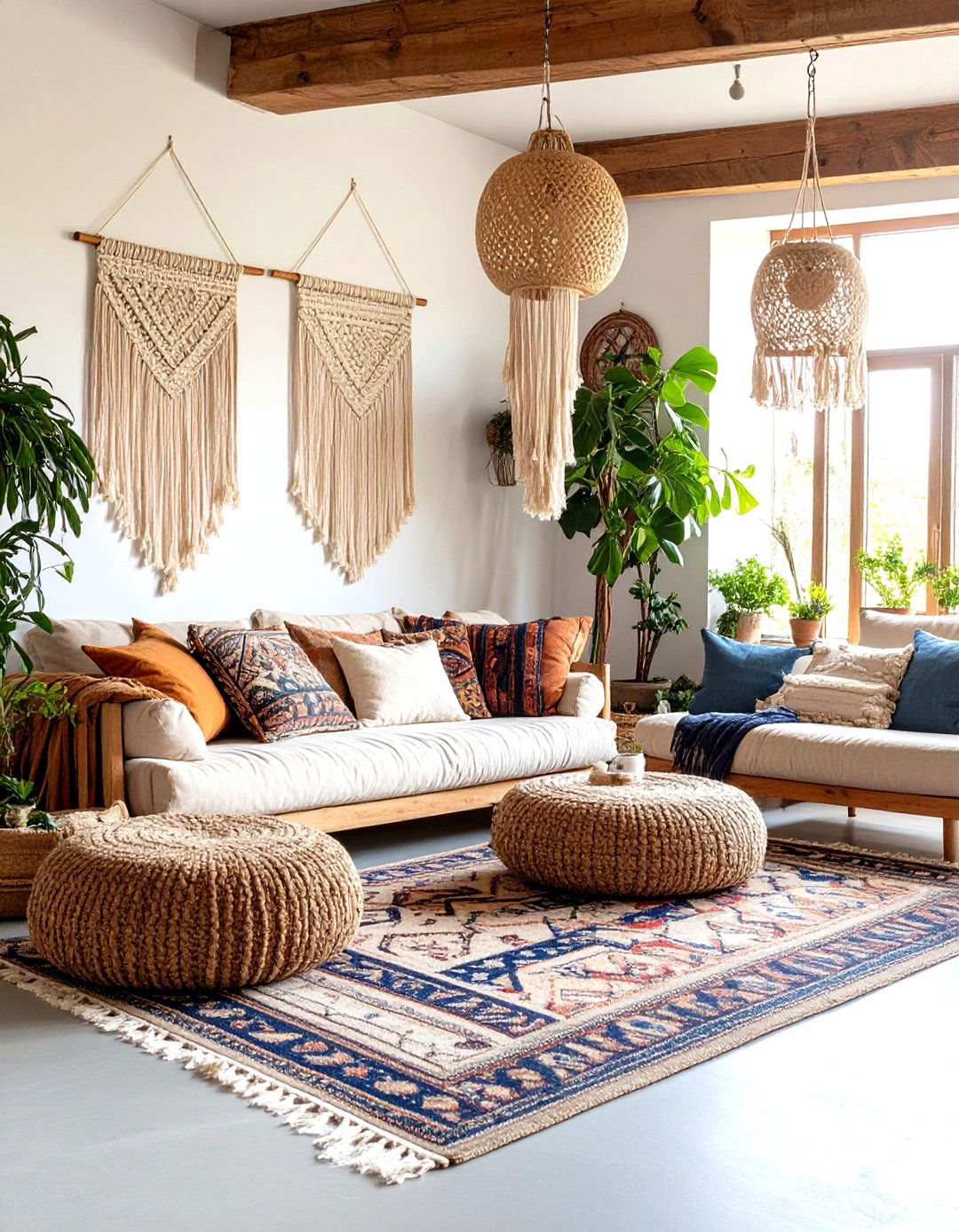 Long Living Room Bohemian Artistic Expression - 20 Long Living Room Ideas