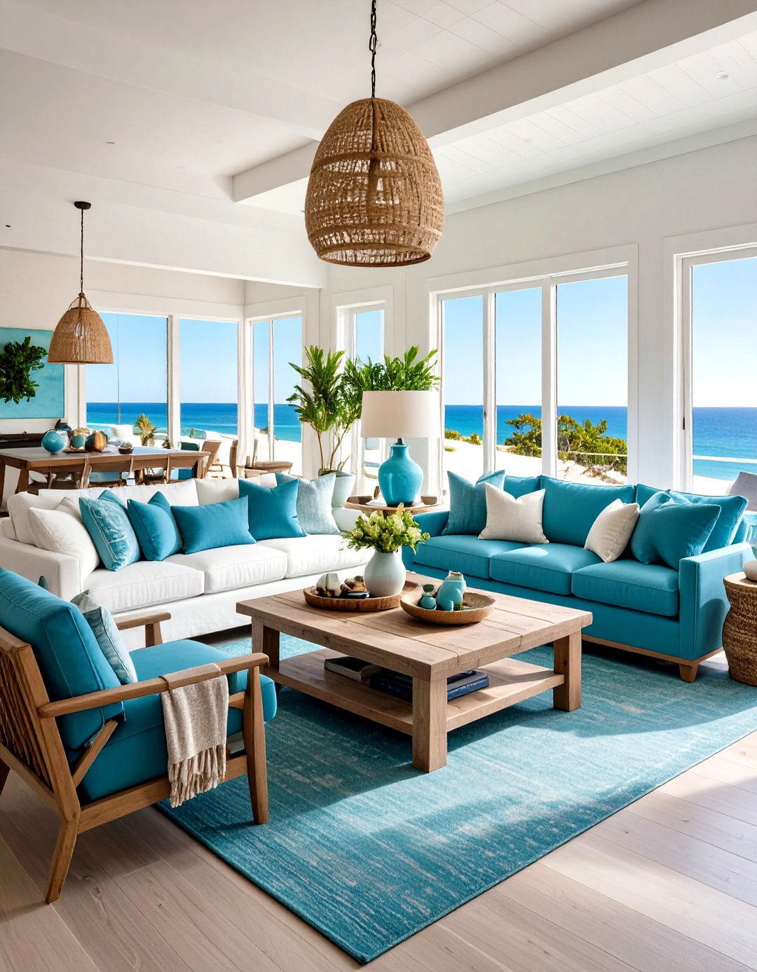 Long Living Room Coastal Modern Sanctuary - 20 Long Living Room Ideas
