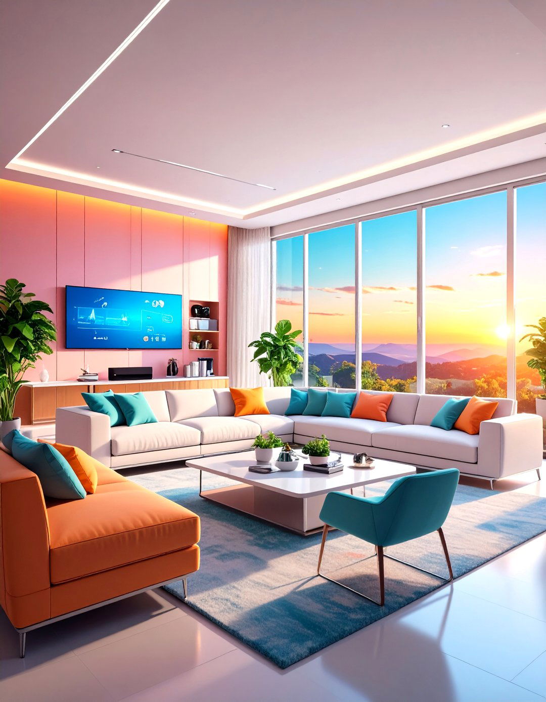 Long Living Room Smart Technology Integration - 20 Long Living Room Ideas