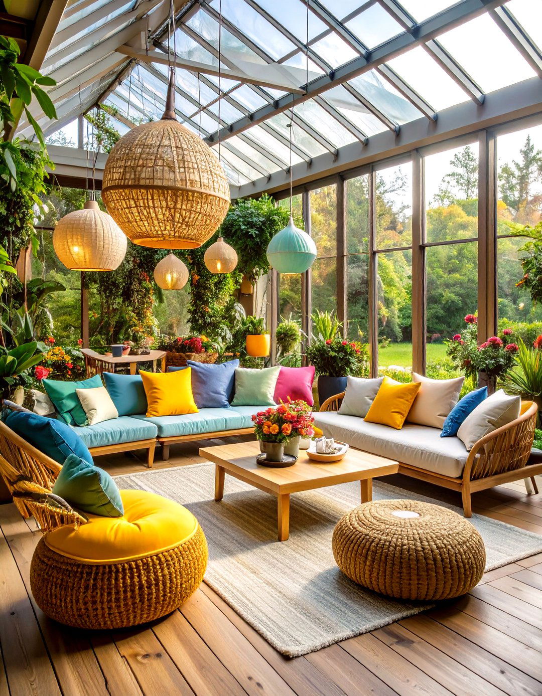 Lounge Zone Seating Encourages Relaxation - 20 Greenhouse Decor Ideas