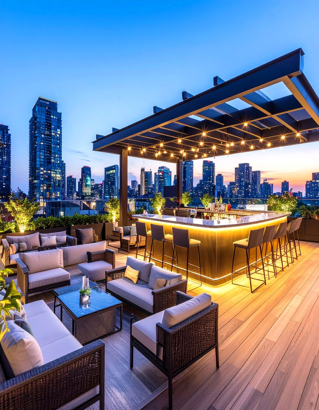 Lounge and Bar Rooftop Deck - 20 Rooftop Deck Ideas