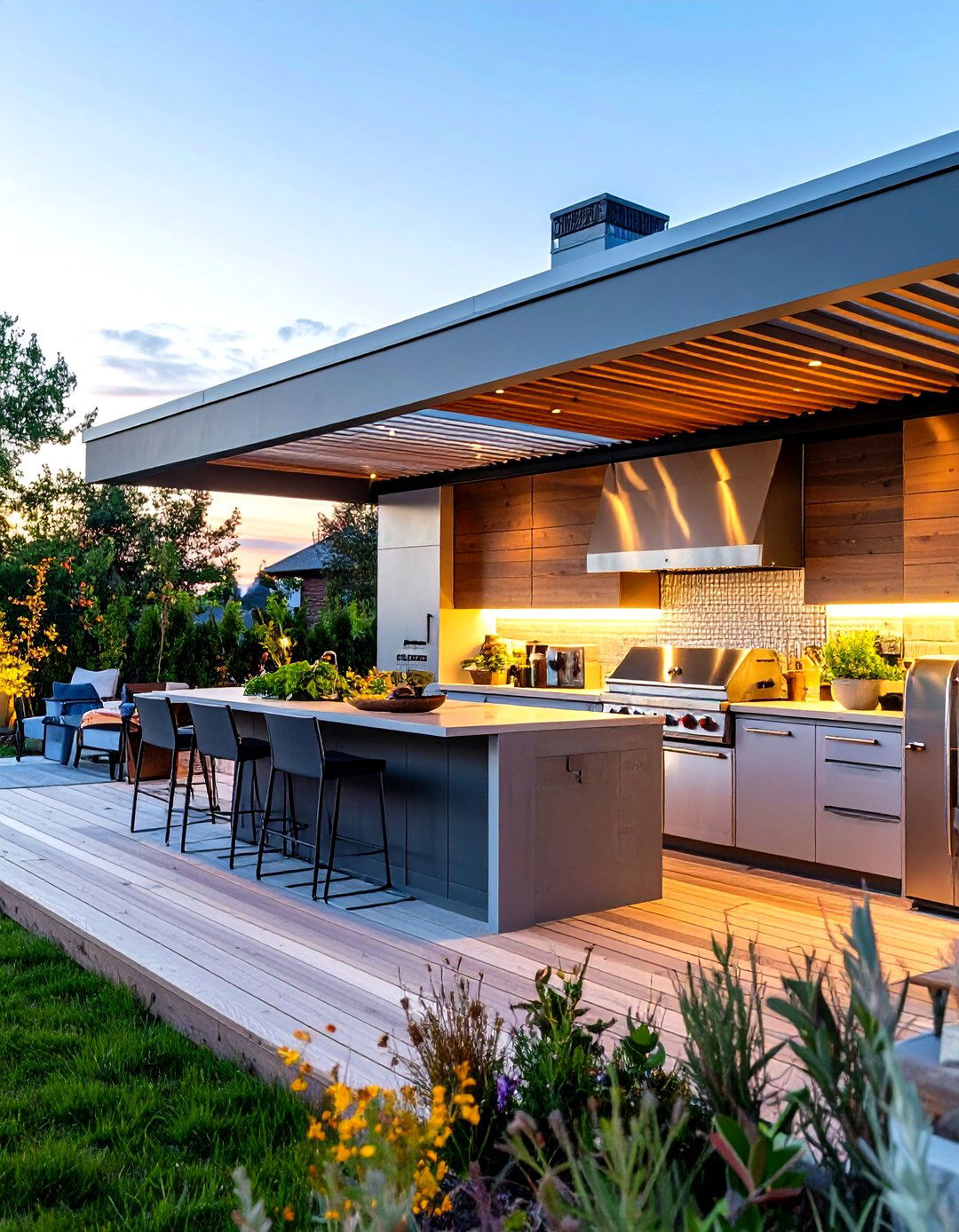 Louvered Aluminum Outdoor Kitchen Roof - 20 Outdoor Kitchen Roof Ideas