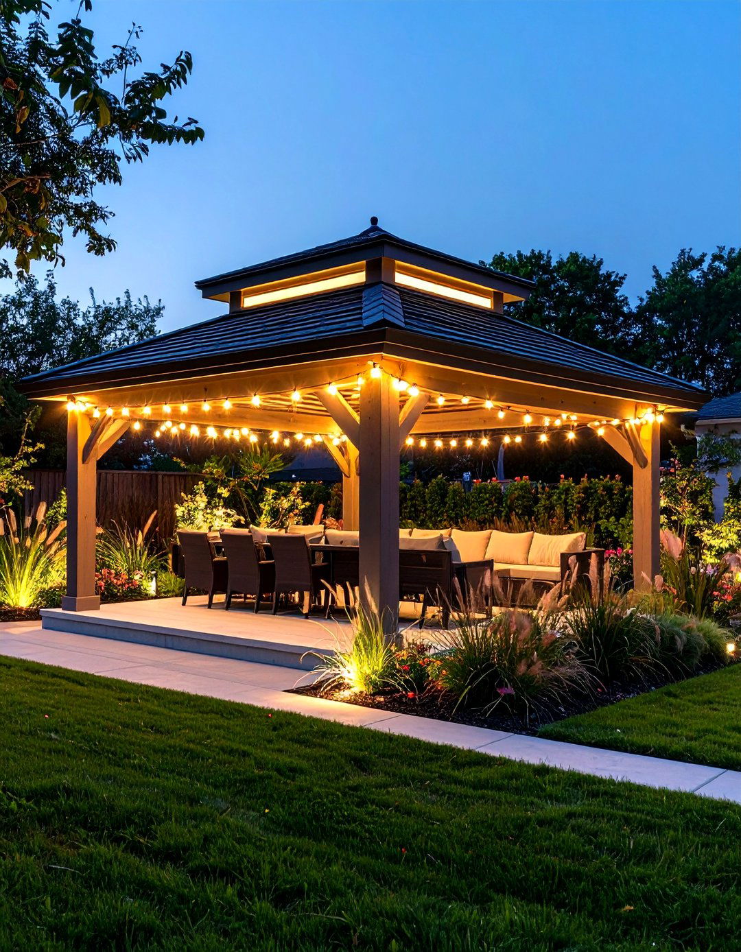 Louvered Roof Patio with a Gazebo for Adjustable Shade - 20 patio with a gazebo ideas