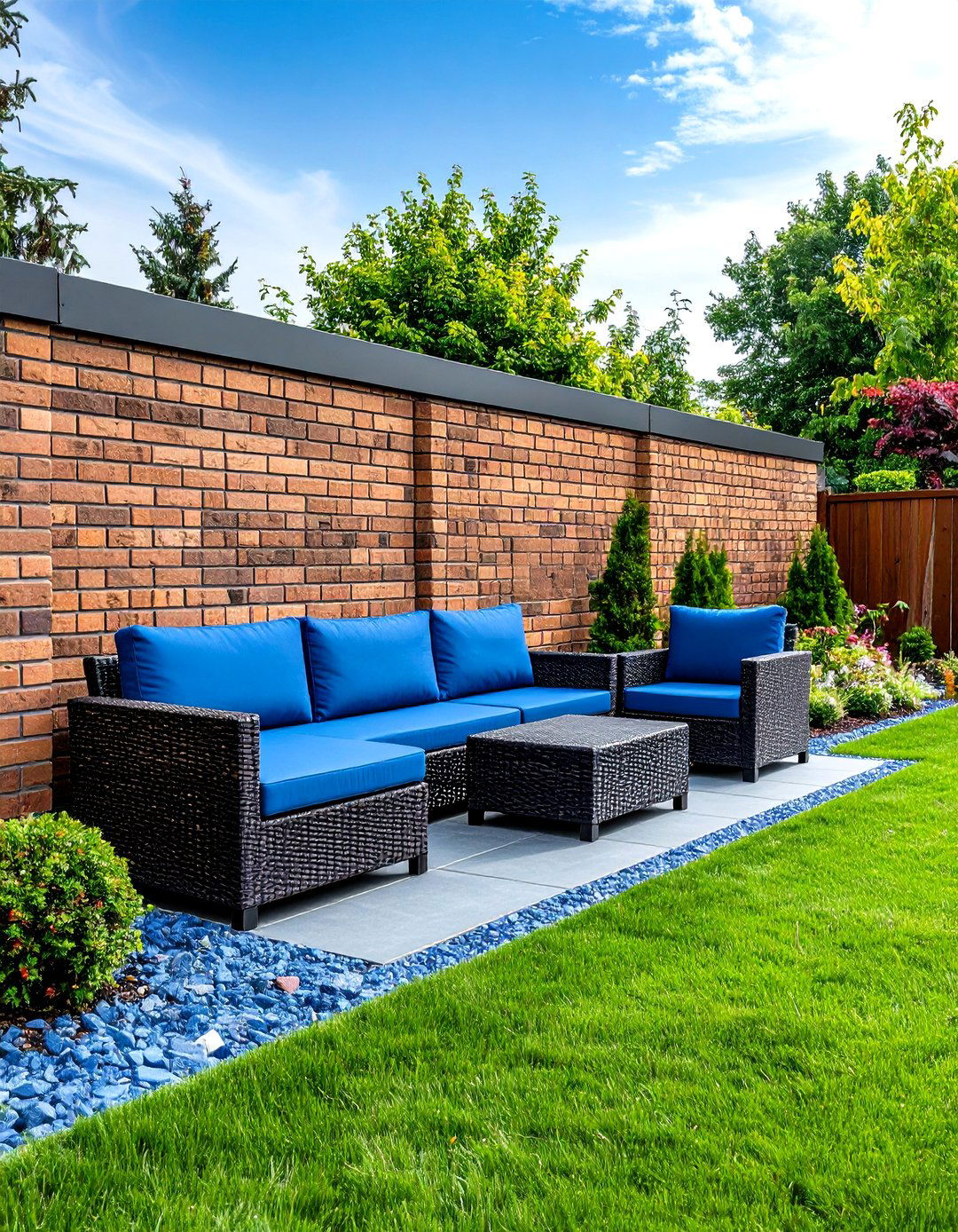 Low Brick Seating Ledge Fence - 20 Front Yard Brick Fence Ideas