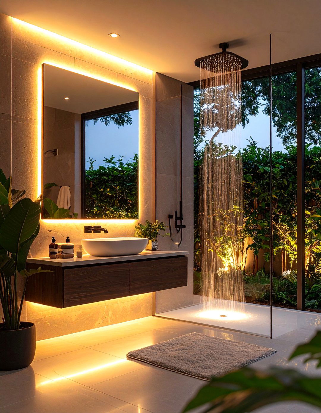 Low Kelvin Zen Lighting for Evening Wind Downs - 20 Bathroom Lighting Ideas Over Mirror