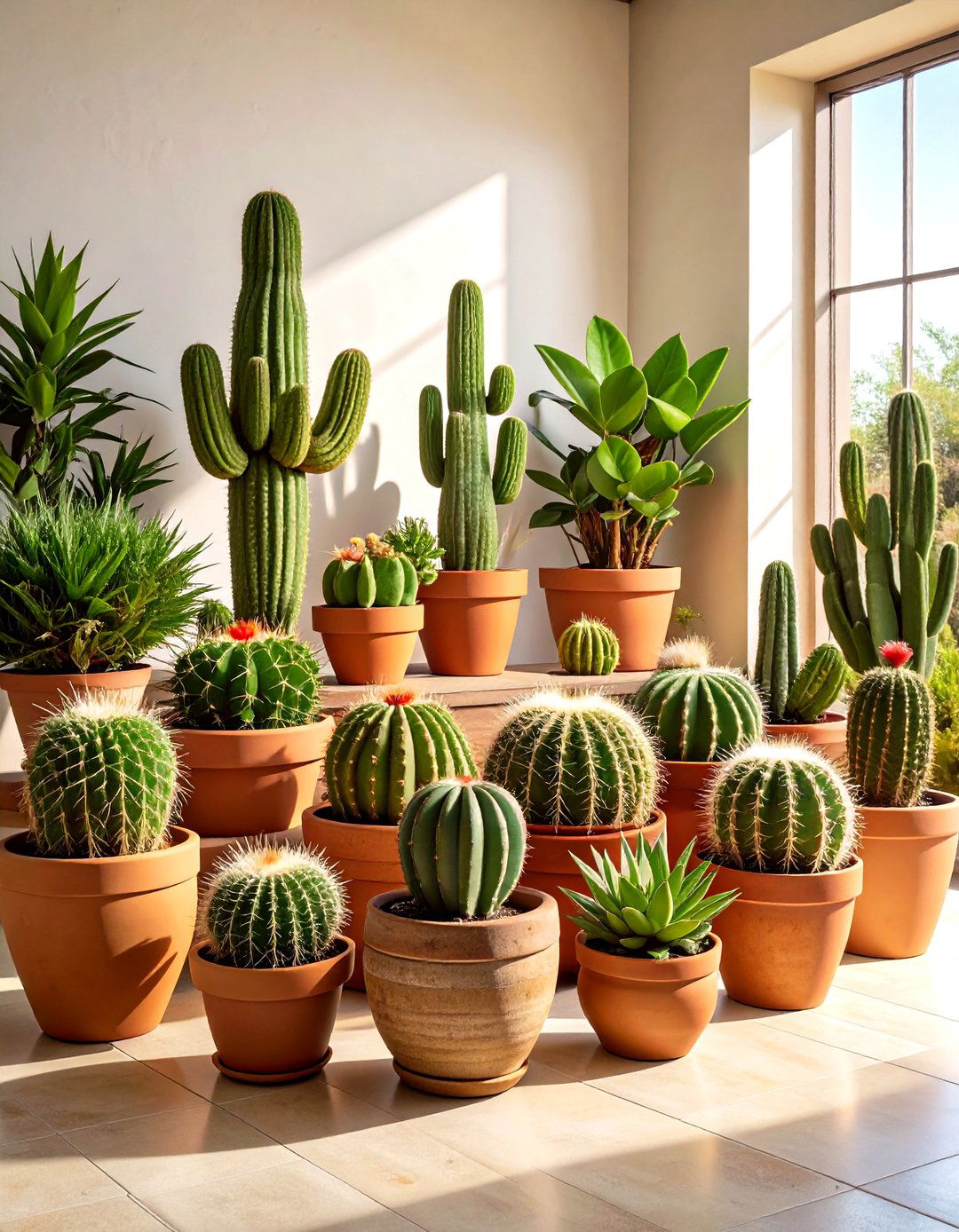 Low Maintenance Cacti Corners - 20 Desert Themed Room Ideas