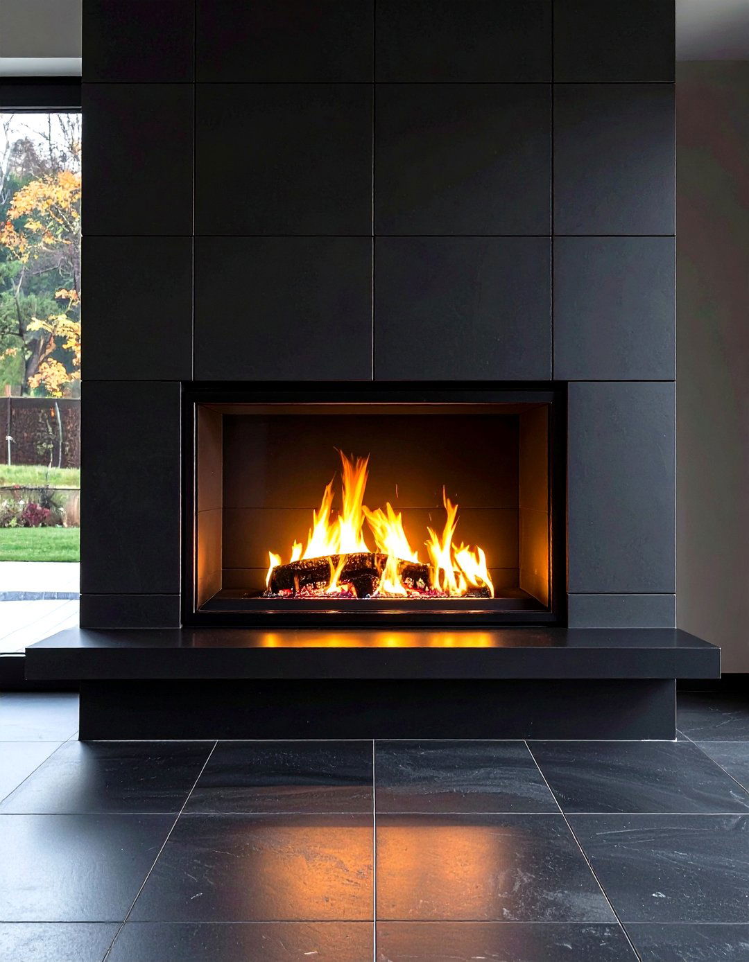 Low Maintenance Matte Black Fireplace Tile - 20 Fireplace Tile Ideas