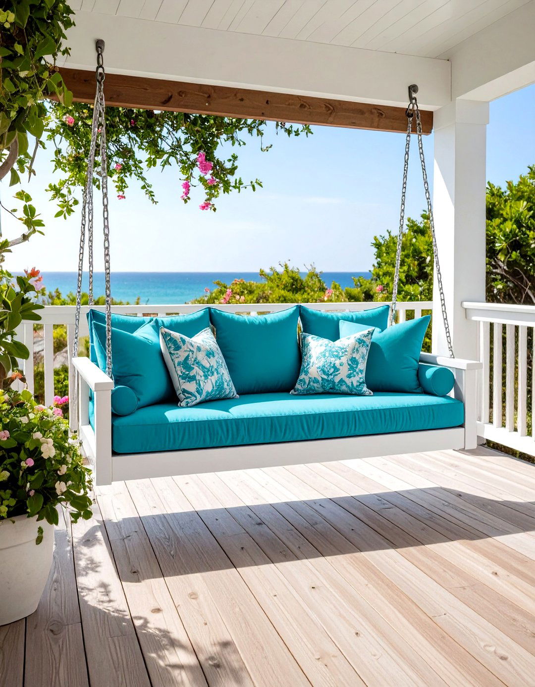 Low Maintenance Polywood Front Porch Swing - 20 Front Porch Swing Ideas