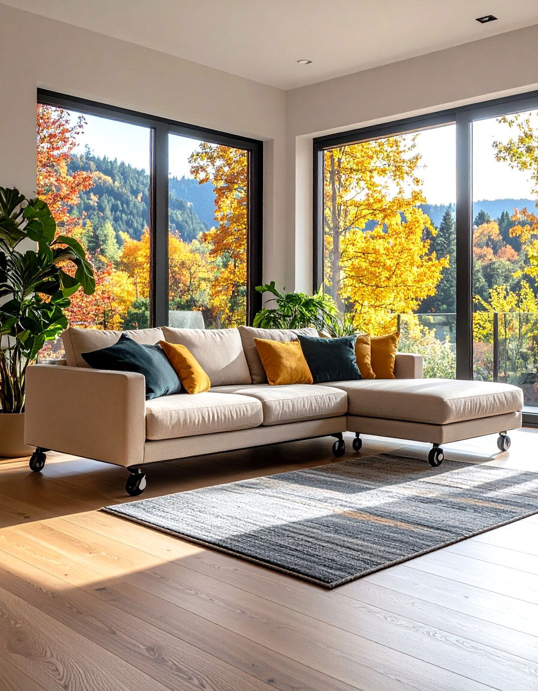 Low Platform Floor Seating Sofas on Discreet Casters - 20 Floor Seating Ideas
