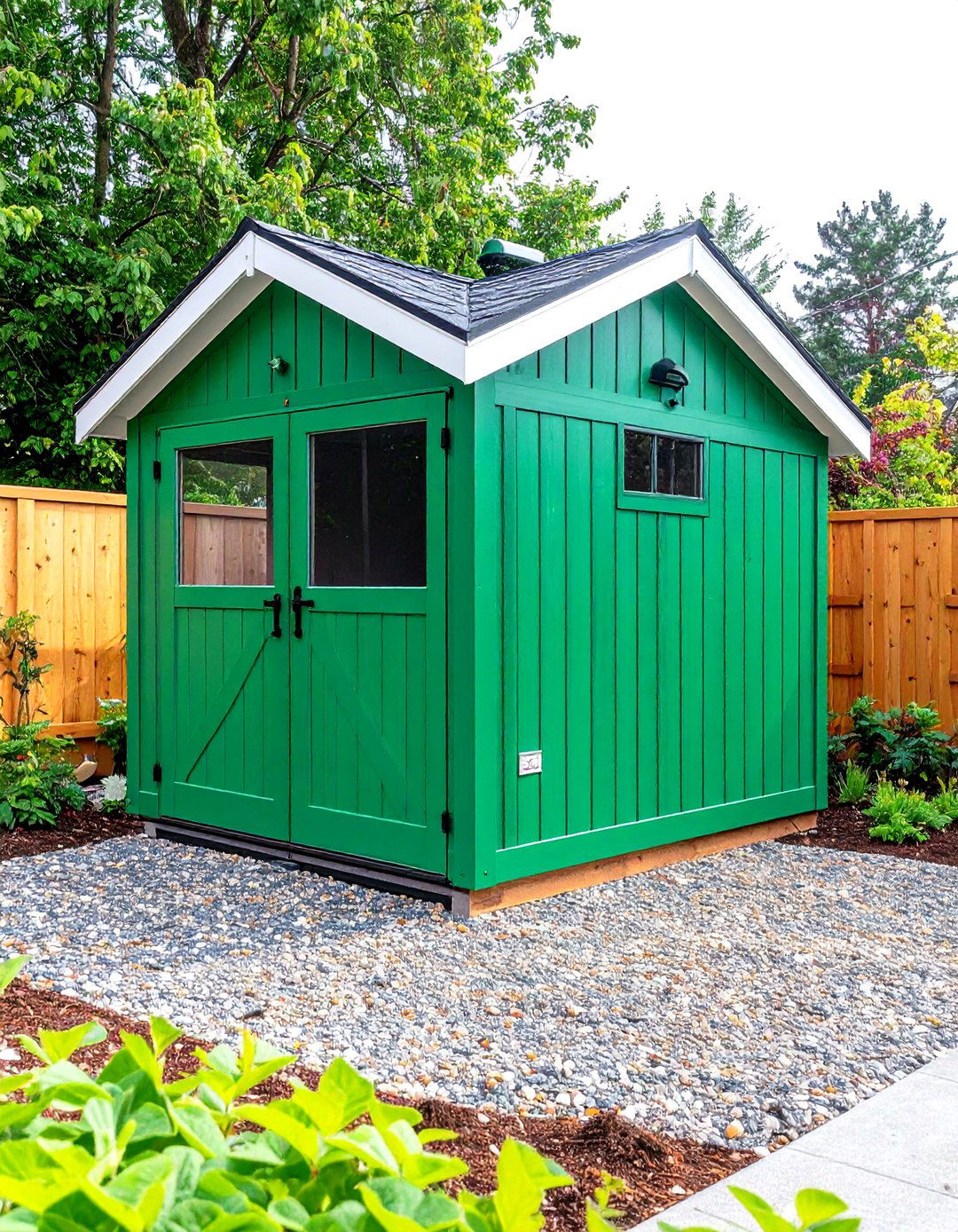 Low Profile Resin Shed for Garbage Can Storage - 20 Garbage Can Storage Ideas