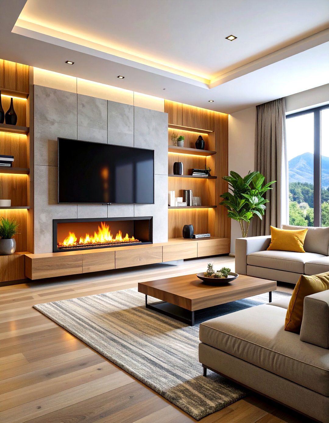 Low Profile Soundbar Integration - 20 Tv Over Fireplace Ideas