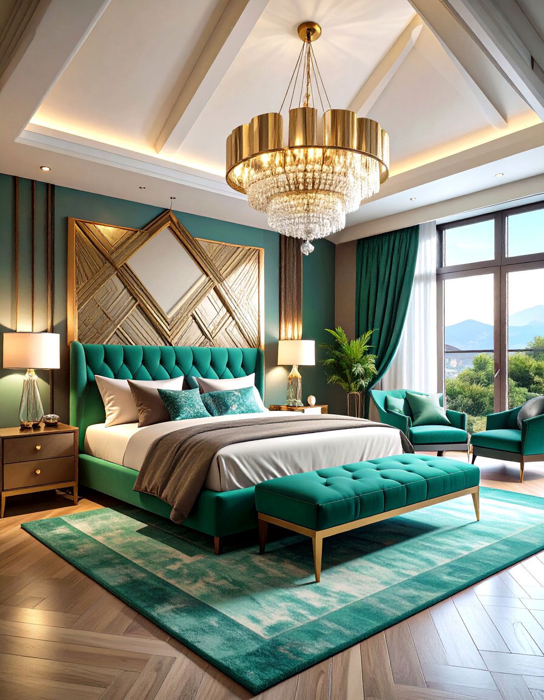Low Sloped Ceiling Art Deco Glamour Bedroom - 20 Low Sloped Ceiling Bedroom Ideas