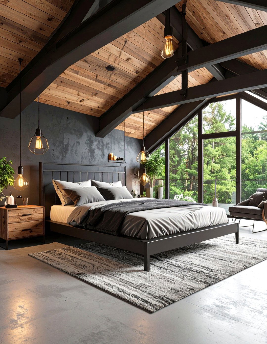 Low Sloped Ceiling Industrial Loft Bedroom - 20 Low Sloped Ceiling Bedroom Ideas