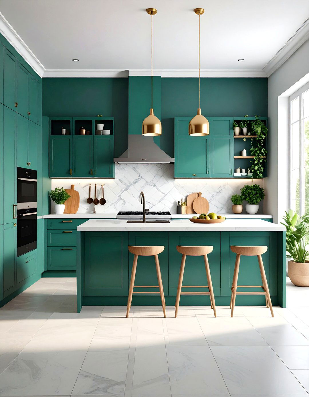 Low VOC Emerald for Eco Friendly Homes - 20 Emerald Green Kitchen Ideas