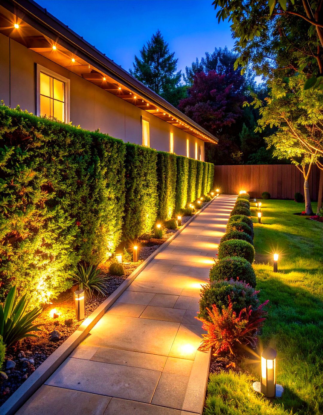 Low Voltage Lighting Under Boxwood Hedges - 20 Front Yard Boxwood Shrubs