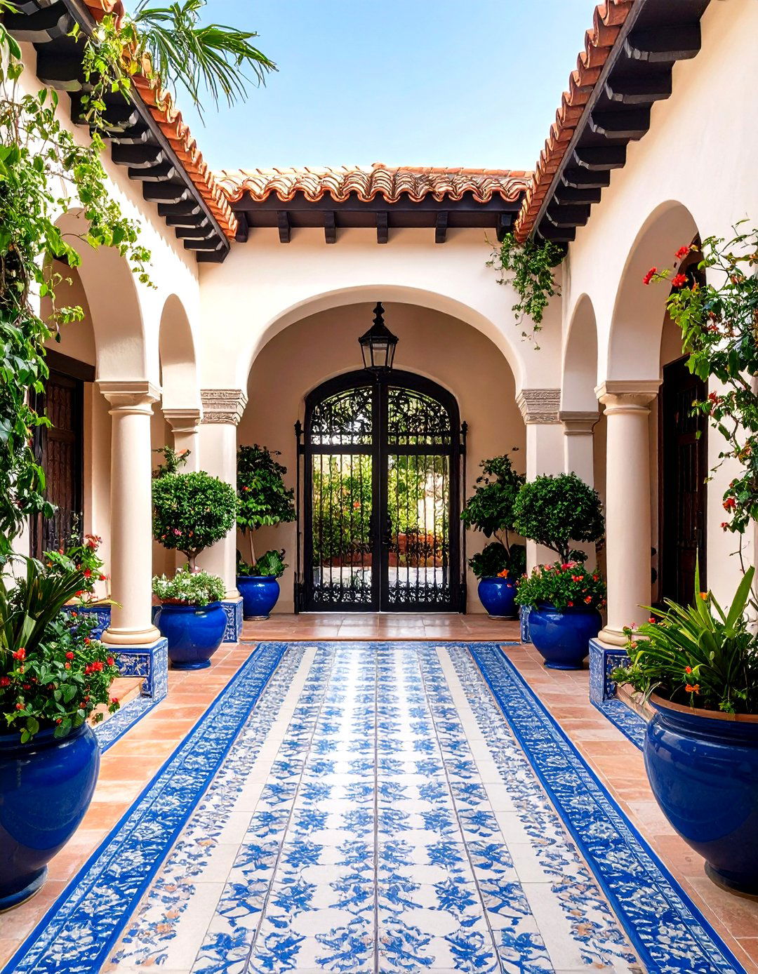Low Walled Front Courtyards for Spanish Style Home Exteriors - 20 spanish style home exterior ideas