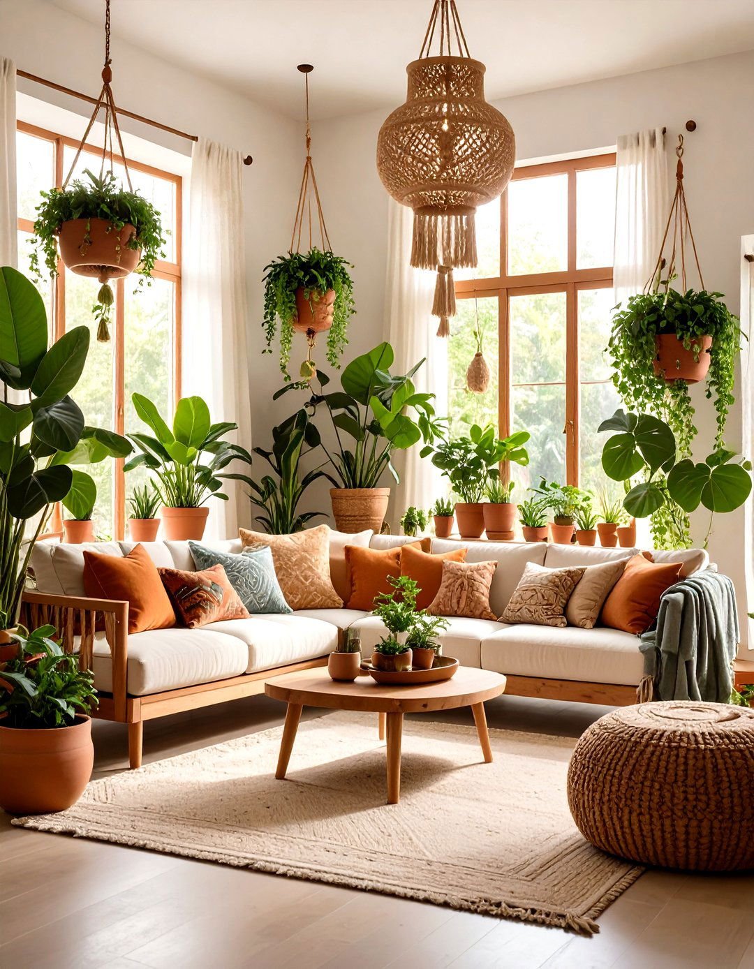 Lush Bohemian Indoor Jungle Vibes - 20 Gypsy Bohemian Living Room Ideas