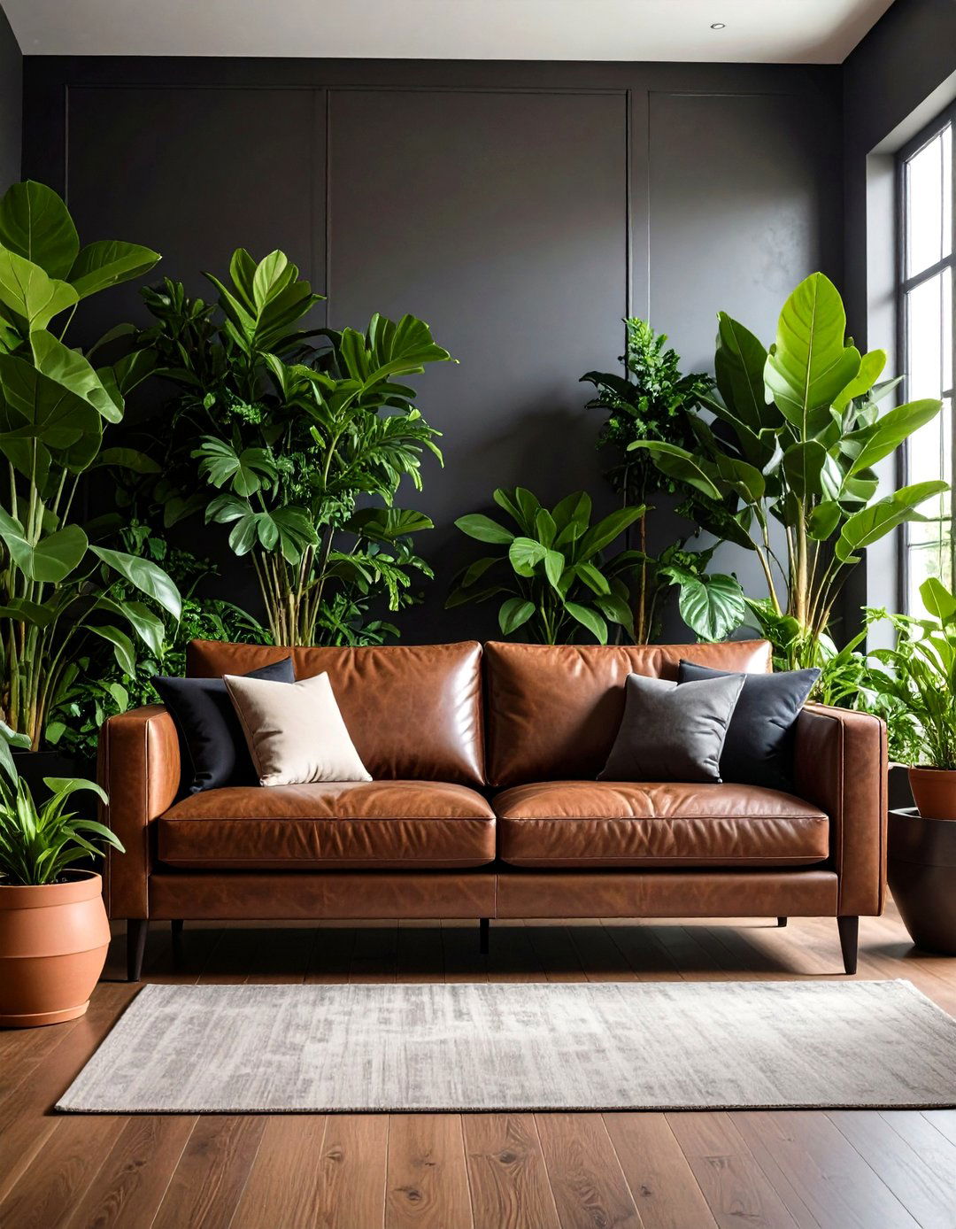 Lush Green Botanicals - 20 Dark Brown Couch Living Room Ideas