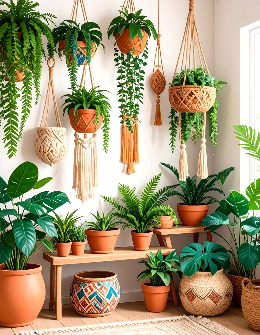 Lush Tropical Plant Displays - 20 Bohemian Tropical Bohemian Decor Ideas