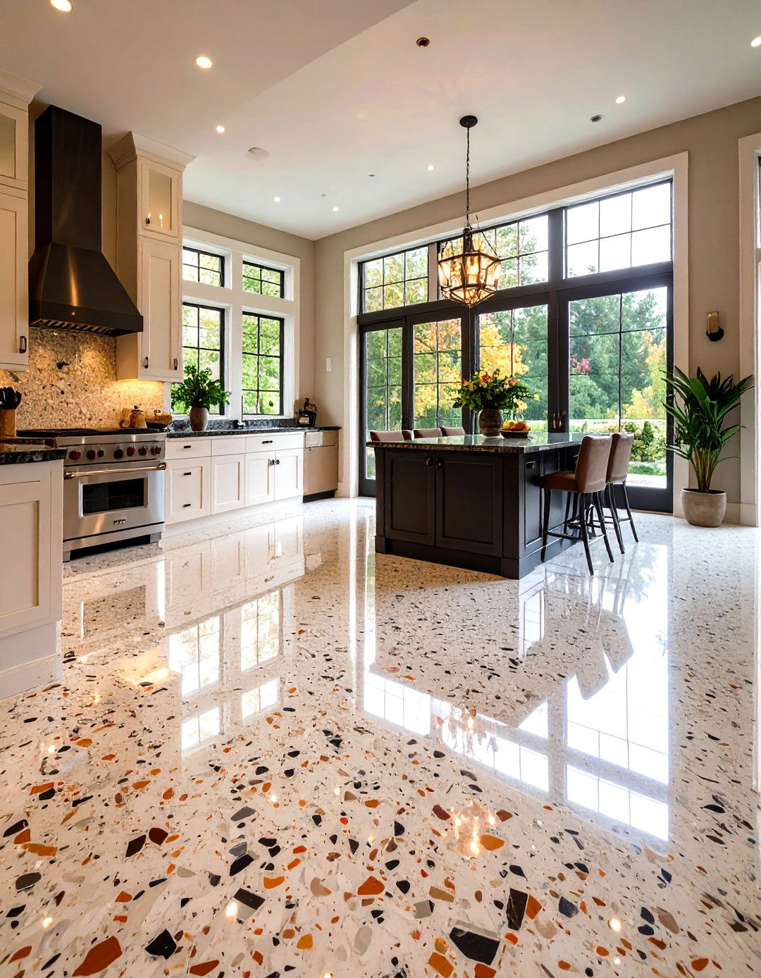Luxe Polished Terrazzo for High Shine - 20 Terrazzo Kitchen Floor Ideas