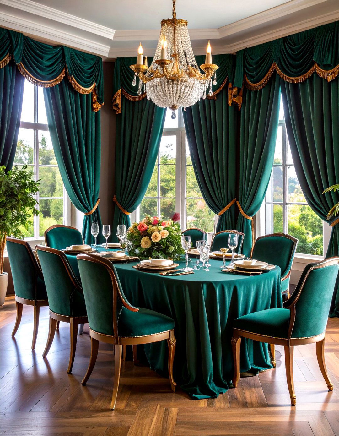 Luxe Velvet Window Drapery for Formal Gatherings - 20 Dining Room Window Treatments