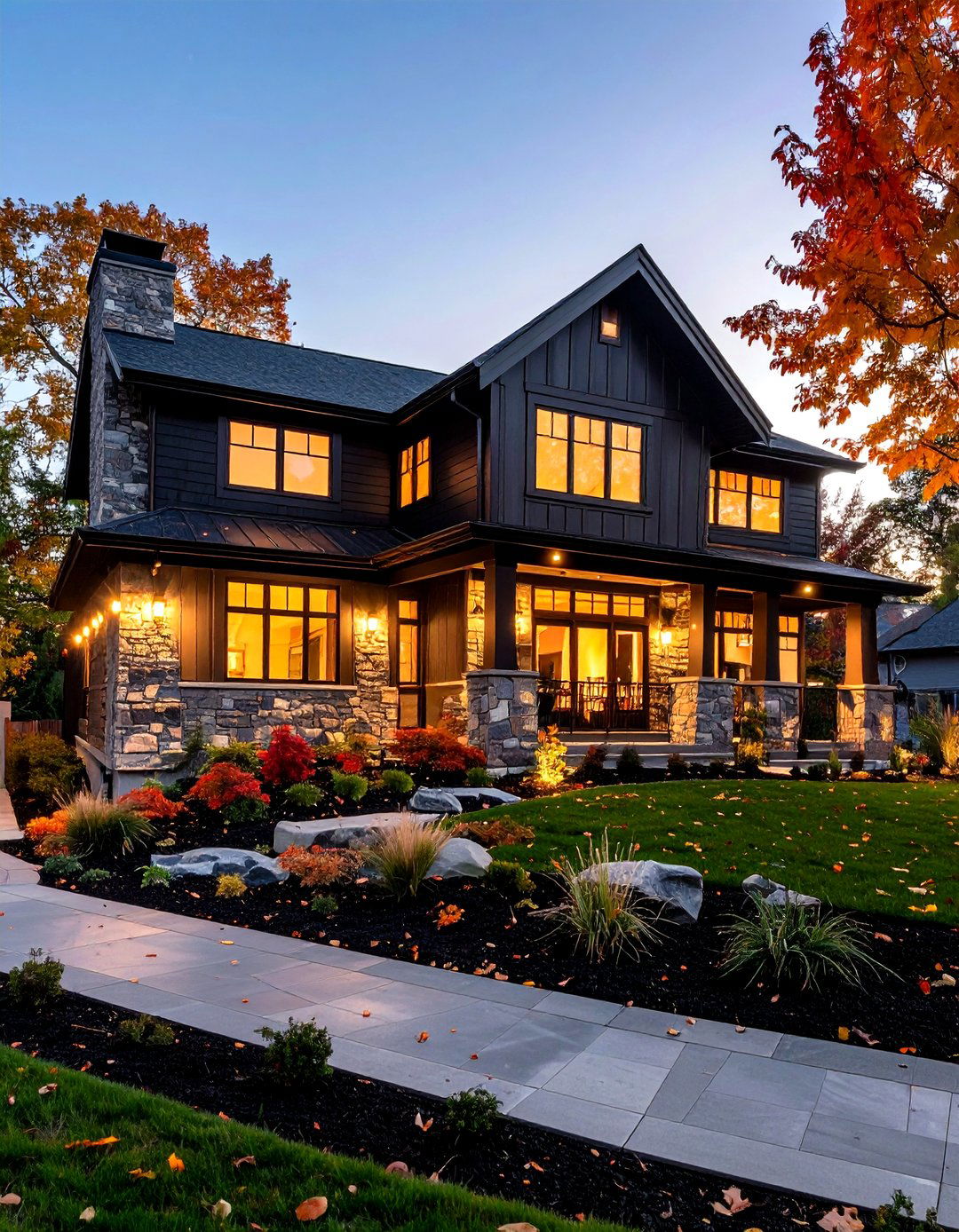 Luxurious Black Siding House - 20 black siding house ideas