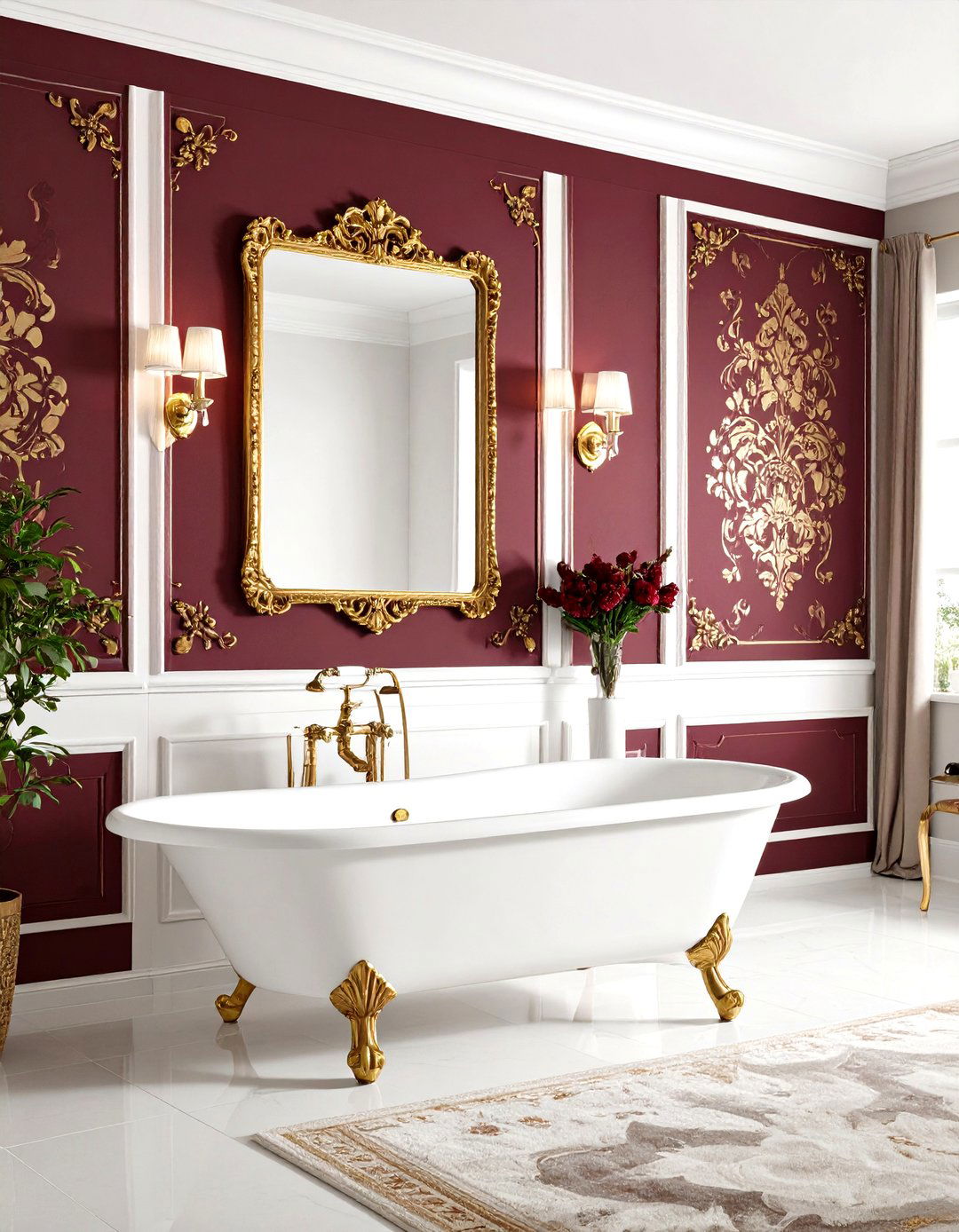 Luxurious Damask Powder Room Wallpaper - 20 Powder Room Wallpaper Ideas