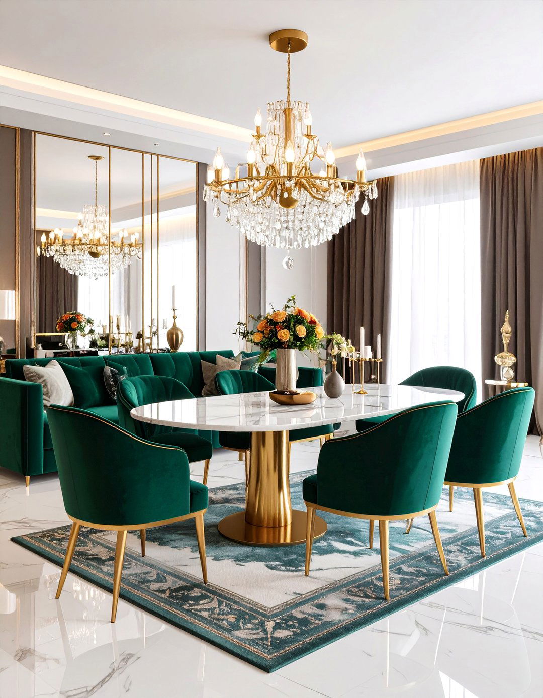 Luxurious Glam Living Room Dining Room Combo - 20 Living Room Dining Room Combos