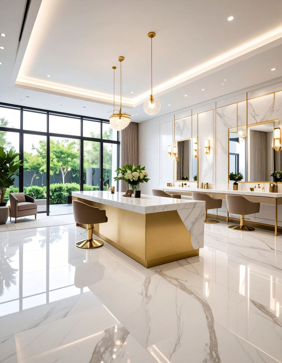 Luxurious Marble Finishes - 20 Salon Interior Design Ideas