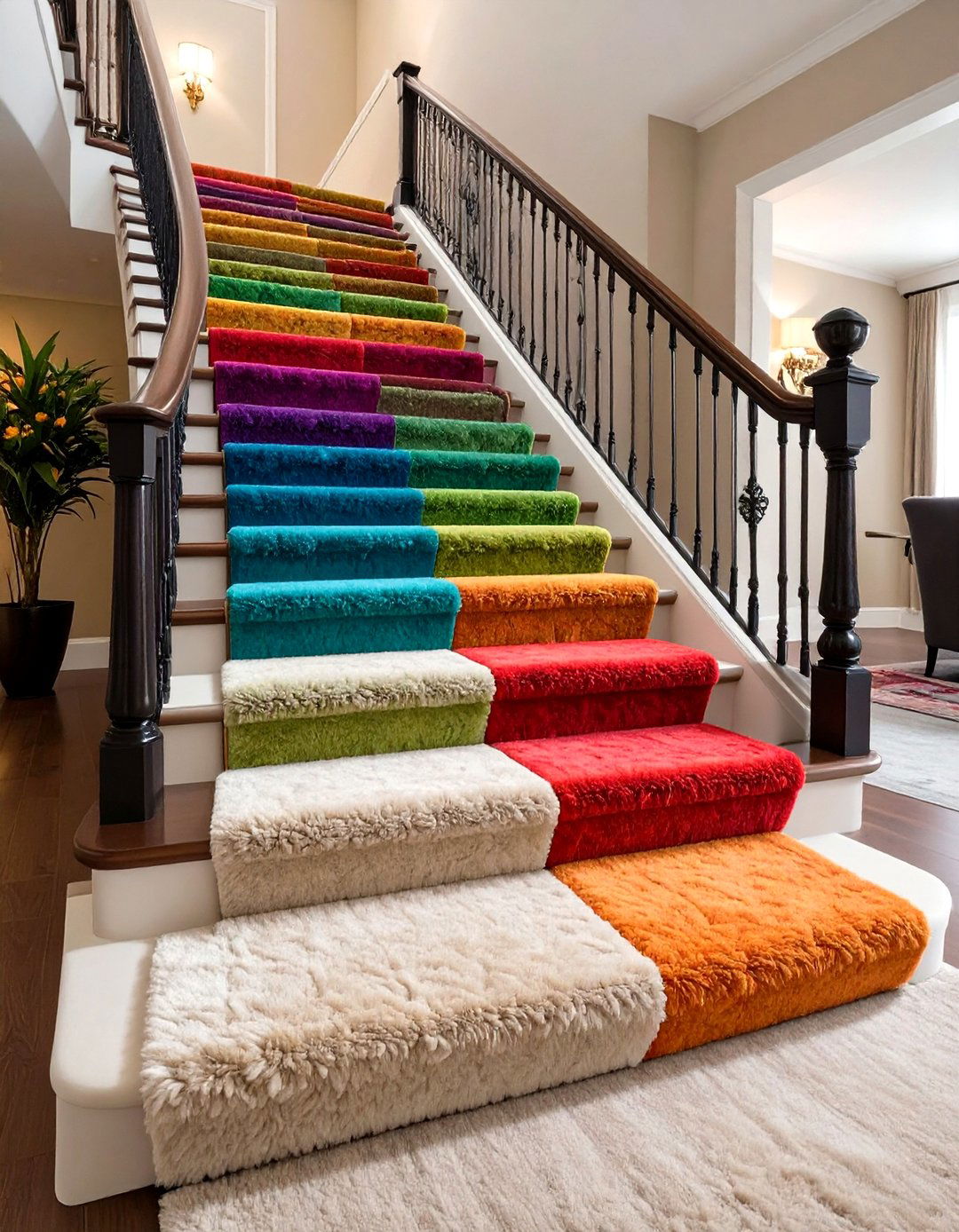 Luxurious Plush Pile - 20 Stair Runner Ideas