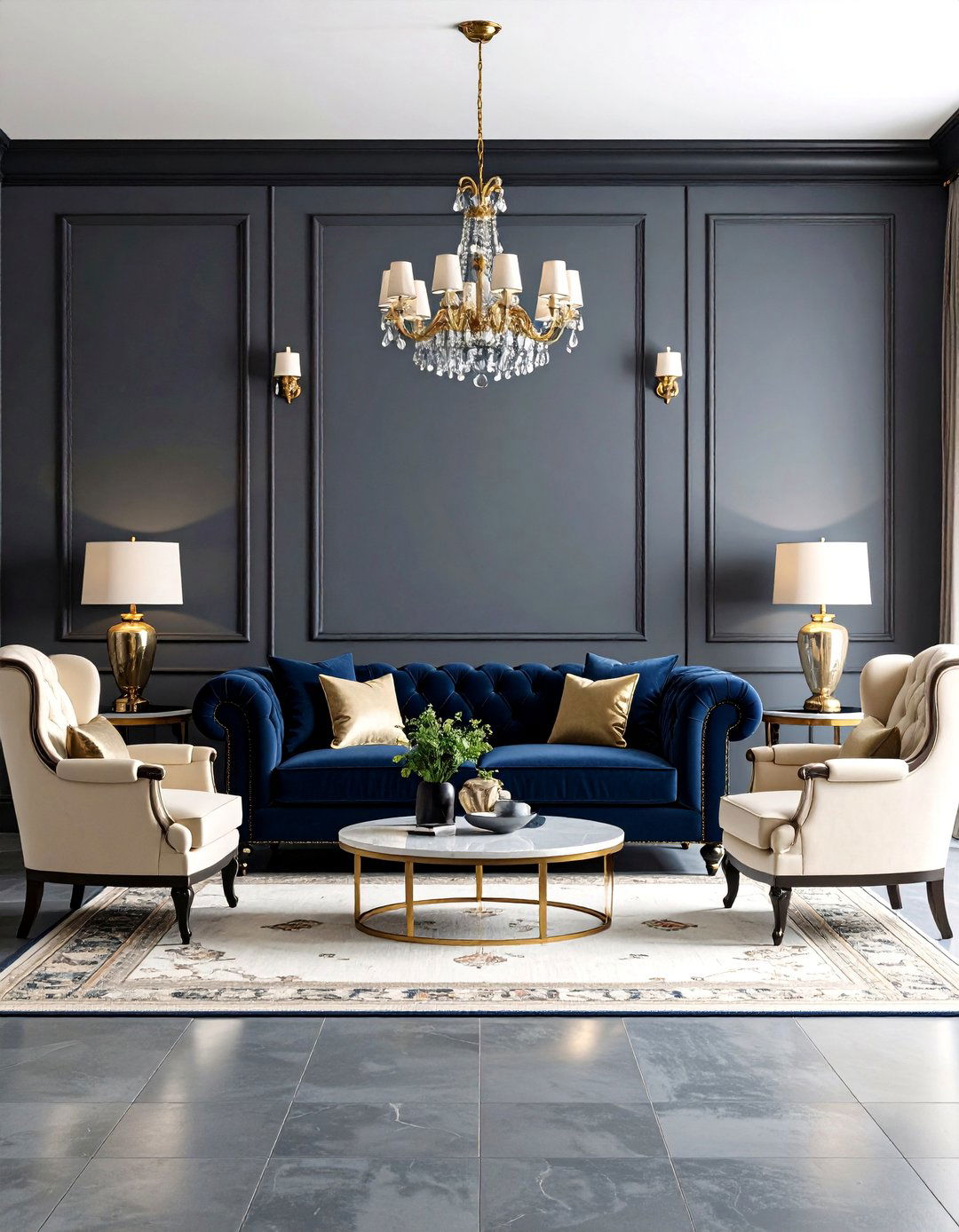 Luxurious Traditional Grey Walls Black Trim Living Room - 20 living room grey walls black trim