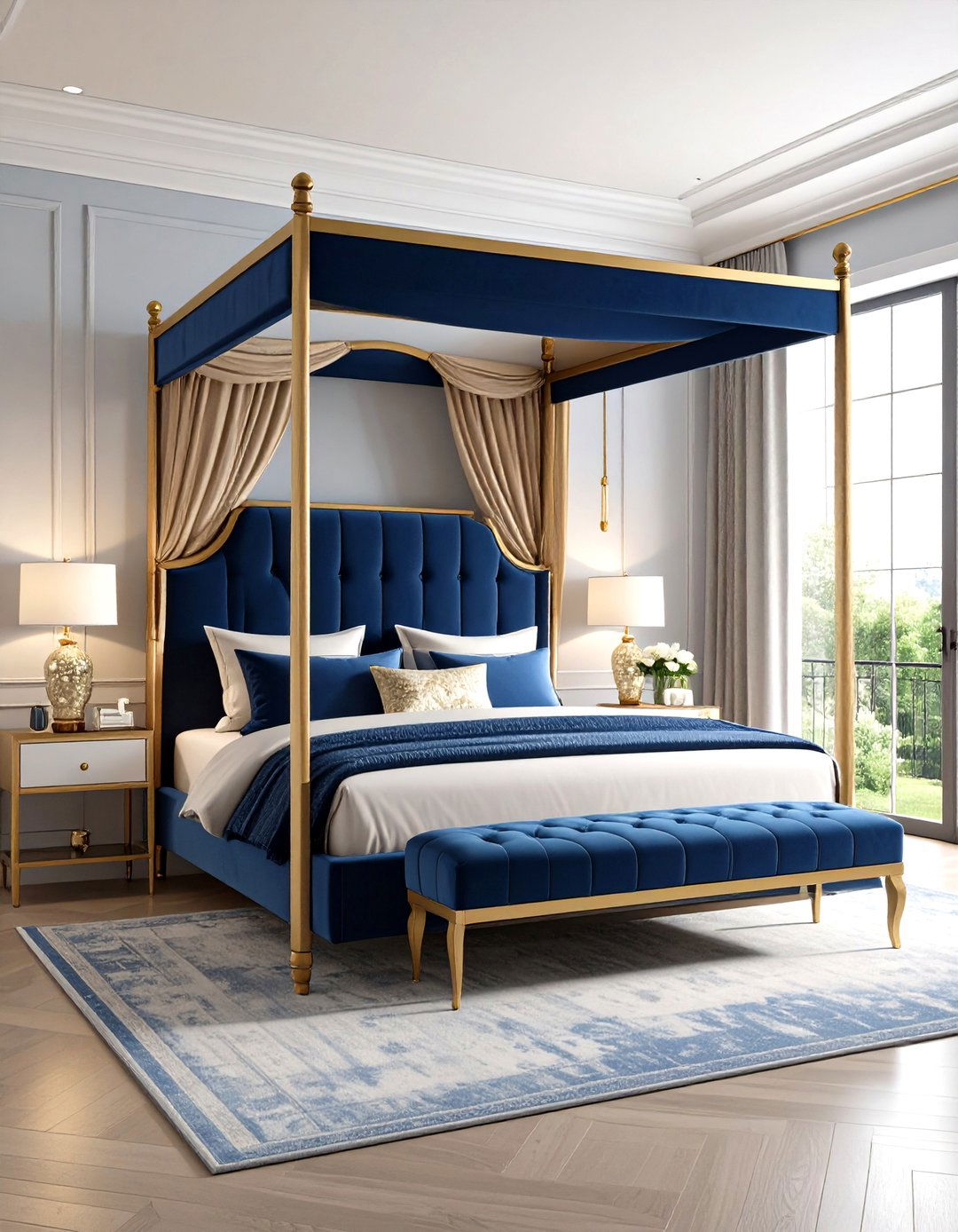 Luxury Brass and Upholstered Canopy Bed - 20 Canopy Bed Ideas