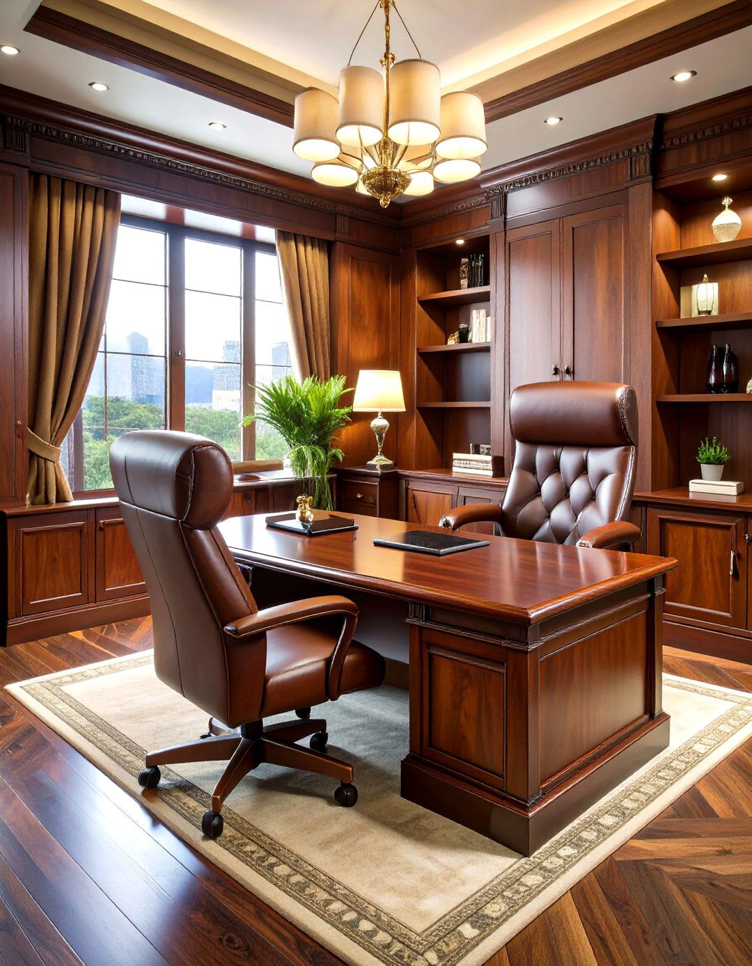 Luxury Executive Man Cave Office Setup - 20 Man Cave Office Ideas