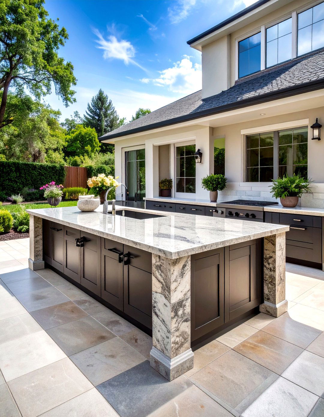 Luxury Granite Outdoor Kitchen Island - 20 Outdoor Kitchen Island Ideas