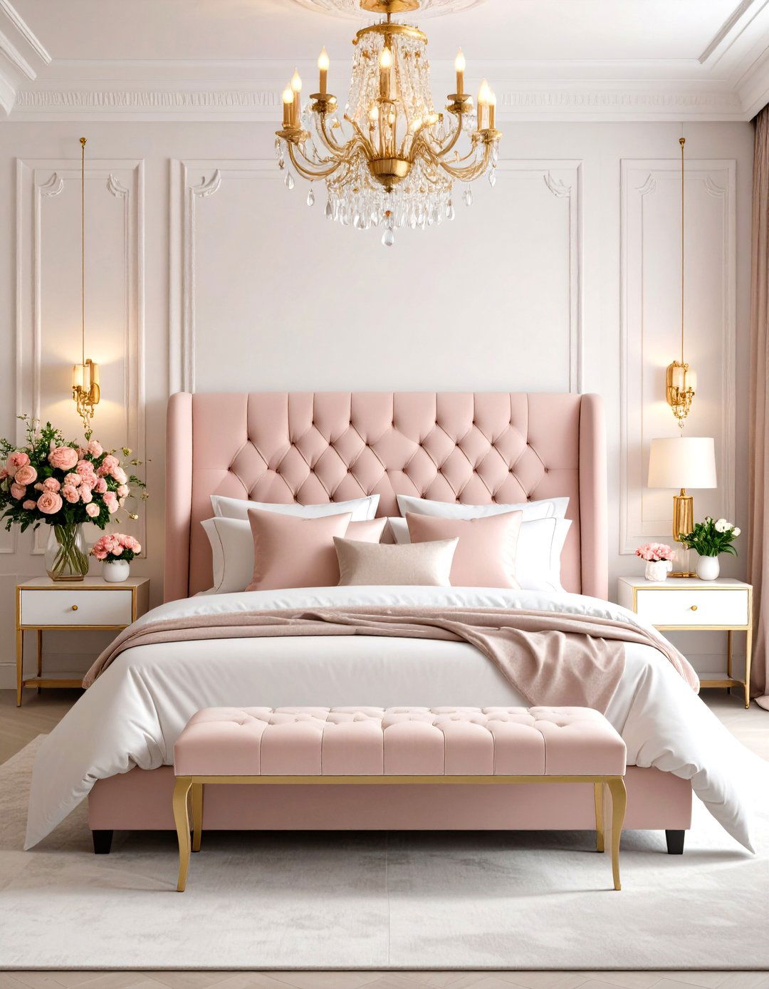 Luxury Hotel Pink and Grey Bedroom - 20 Pink and Grey Bedroom Ideas