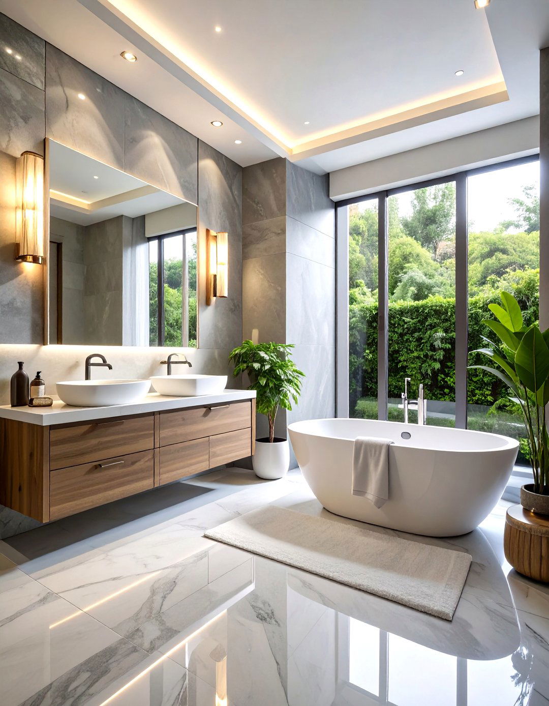 Luxury Hotel Style Grey and White Bathroom - 20 Grey and White Bathroom Ideas