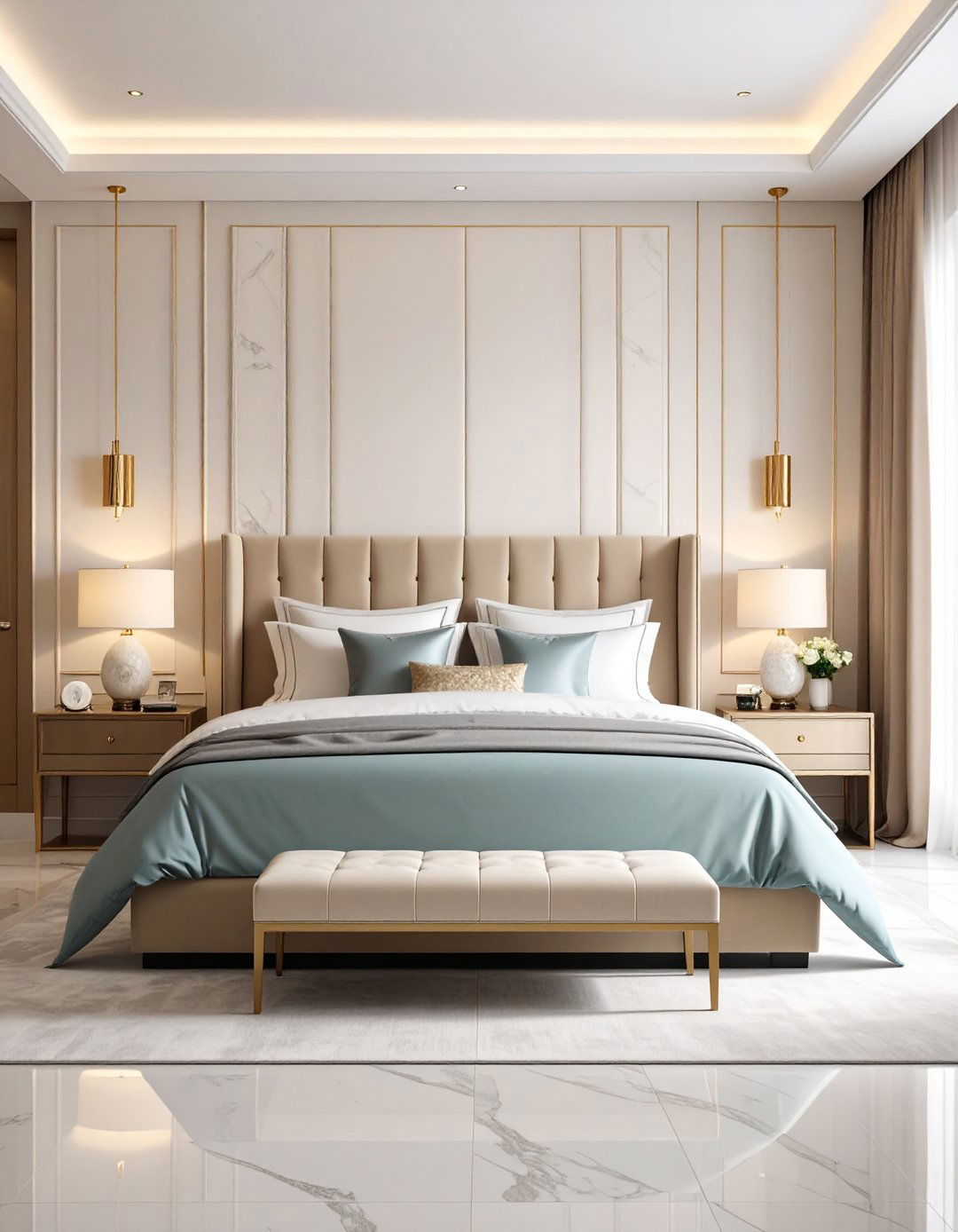 Luxury Hotel Style Relaxing Bedroom - 20 Relaxing Bedroom Ideas